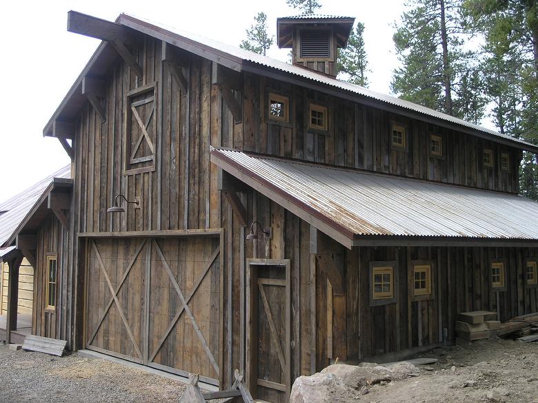 Weathered Barnwood Siding and Garage Doors